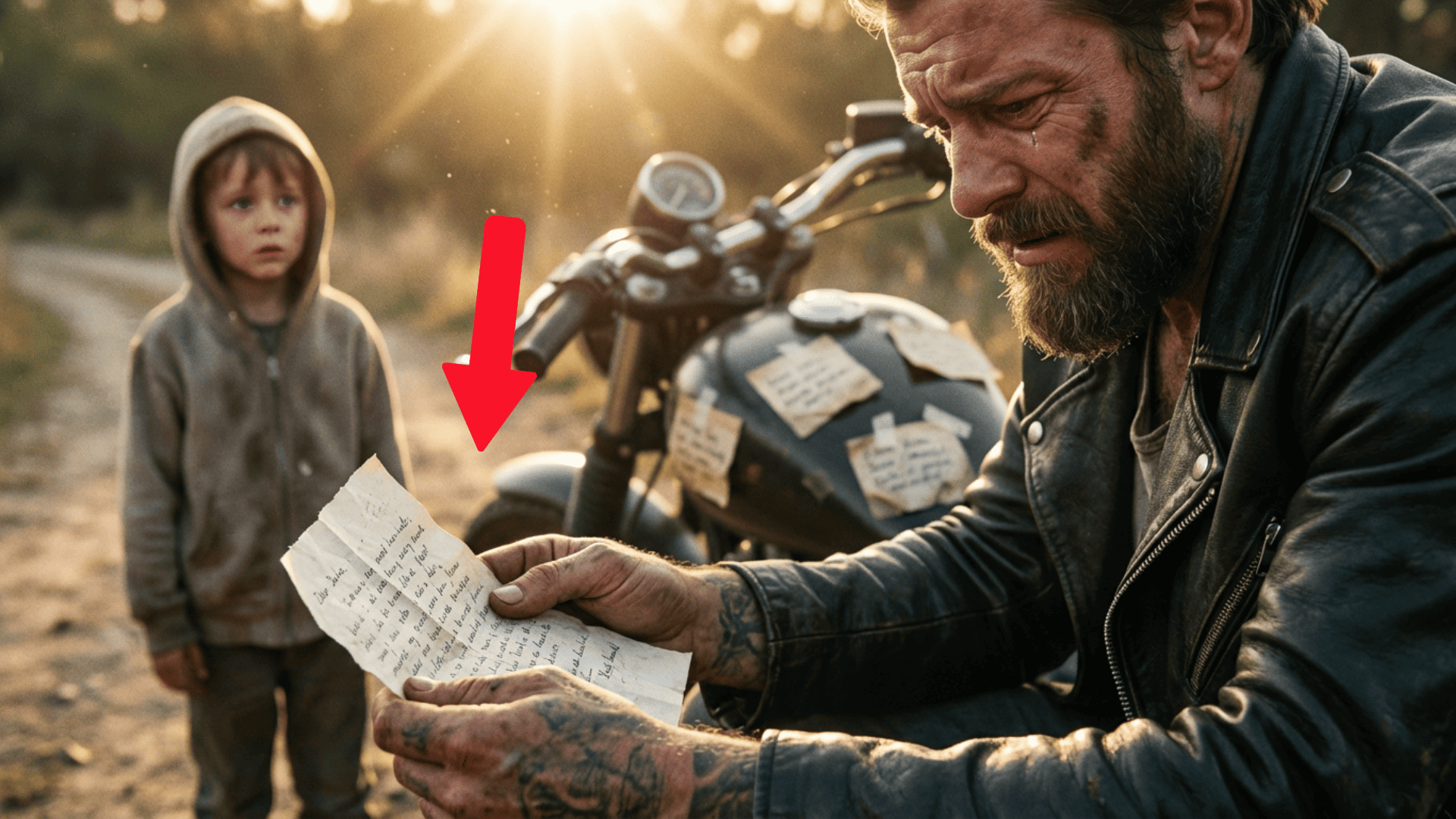 Little Boy Leaves DAILY Notes on Biker's Motorcycle: What’s the 7th Note Reveal?