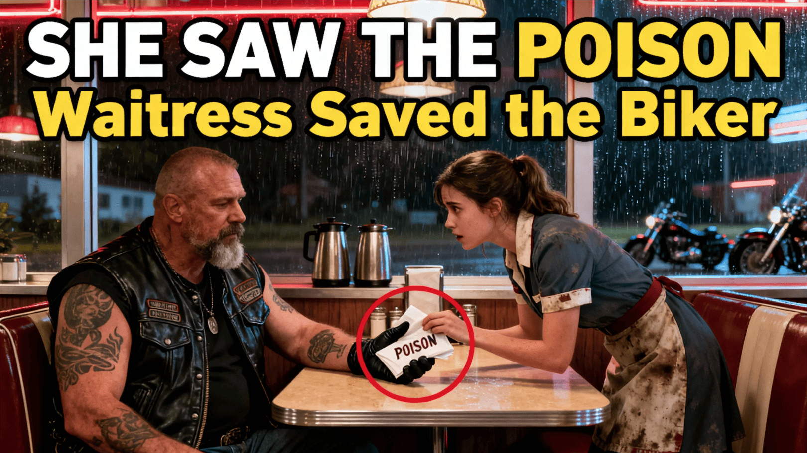Waitress SLIPS A Note to a Hells Angels Biker: "Don't Eat It!" — What Happened Next Was BRUTAL